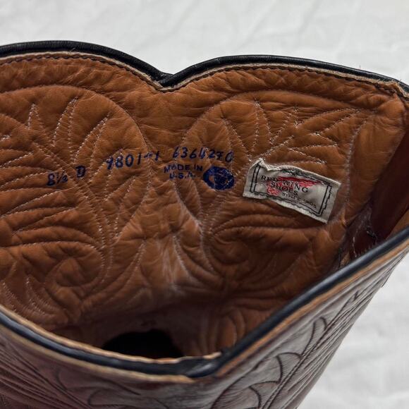 Vintage Red Wing Pecos Brown Leather Western Cowboy Boots Size US 8.5 D - Picture 6 of 8